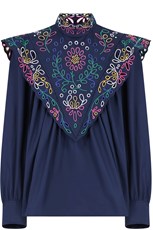 Chloe EMBROIDERED BLOUSE L/S NAVY